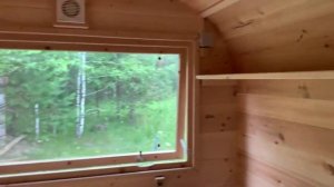 Квадратная 6-ти метровая баня-бочка с боковым входом на заказ от компании Лесная-Баня