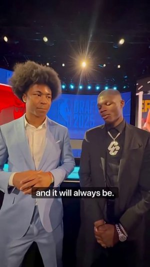 Now Grizzlies teammates… Jaylen Wells caught up with Cedric Coward on Draft night for some advice!