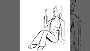 Иллюстрация девушки на фоне моря часть 1