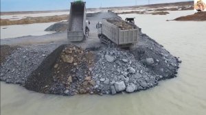 Строительство, дорога через озеро, продолжение