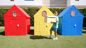 ДИАНА И РОМА - Рома, Діана та Олівер прикрашають ігрові будиночки