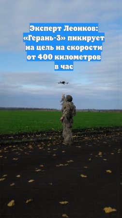 Эксперт Леонков: «Герань-3» пикирует на цель на скорости от 400 километров в час