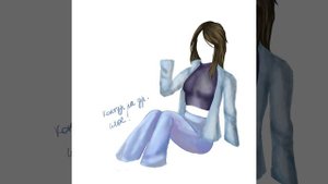 Иллюстрация девушки на фоне моря часть 3