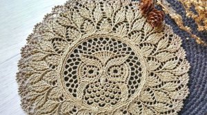 3 часть салфетка Сова крючком