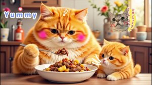 🐱💖 Как Мама-кошка готовит жареную говядину с картофелем для котят🐾 Истории 🐈 кошек