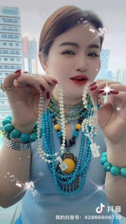 20250701-2 Sleeping Beauty Turquoise &Natural Pearl Set: Deep - Sea Poetry on the Neck