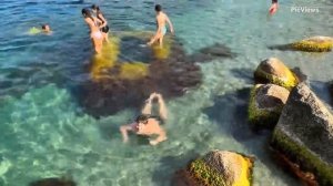Крым Партенит Алушта сегодня 1 июля 2025 Центральный пляж. Погода и море в Крыму сейчас.