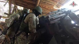 Боевая работа расчетов БПЛА «Орлан-10» и буксируемых пушек «Гиацинт-Б» группировки войск «Запад»