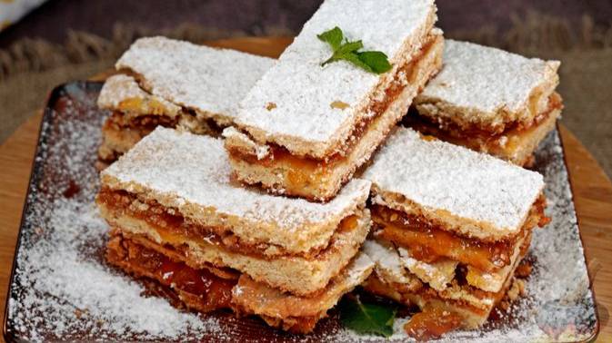 Крохкое тесто + сладость абрикосов = вкус из детства! ПЕСОЧНЫЙ ПИРОГ С АБРИКОСОВЫМ ДЖЕМОМ