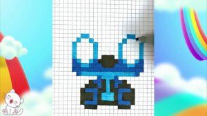 Нарисовать по клеточкам Стича (графический диктант)