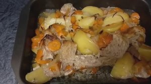 Мясо с овощами, в духовке, в рукаве