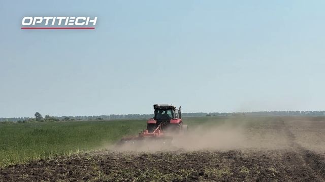 Работа трактора ОПТИТЭК серии ANTARES TS 2604 с тяжелой дисковой бороной