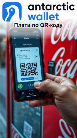 Кока Кола - покупаем и платим по QR-коду а не картой, а из кошелька ANTARCTIC WALLET.