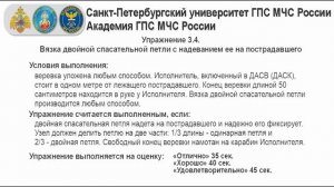 3.4 Вязка двойной спас петли с надеванием ее на пострадавшего