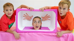 Влад и Ники. Челлендж с загадочными боксами! Весёлое видео для детей.