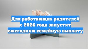 Для работающих родителей с 2026 года запустят ежегодную семейную выплату