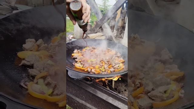 удон (лапша) с говядиной и овощами!