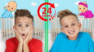 Влад и Ники становятся маленькими, милыми младенцами! 24 часа ЧЕЛЛЕНДЖ! Весёлое видео для детей.