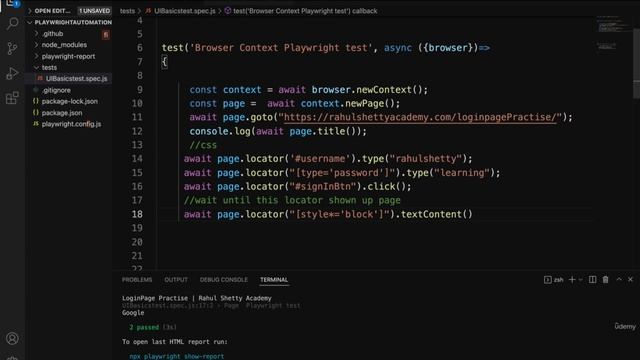 002 Extracting the text from browser and inserting valid expect assertions in test