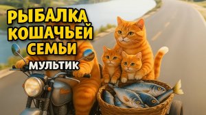 Кошачья семья мультик | Кошачья семья на рыбалке | Кошачья семья готовит | Мультики 2025