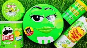 [АСМР] Распаковка и смешивание радужных конфет в оранжевых банках M&M'S, Chupa Chups, Mentos ASMR
