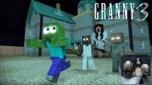 МОНСТРЫ-МОБЫ GRANNY 3 ПОБЕГ ИЗ ИГРЫ МАЙНКРАФТ АНИМАЦИЯ