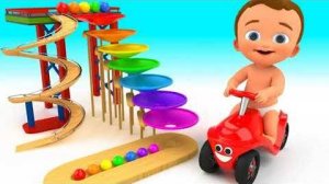 Small World Color Balls Slider Wooden Toy Set 3D ｜ Learn Colors for Children Baby Kids Educational