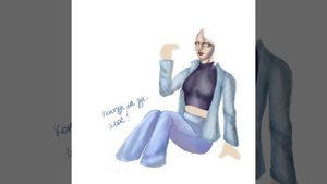 Иллюстрация девушки на фоне моря часть 4