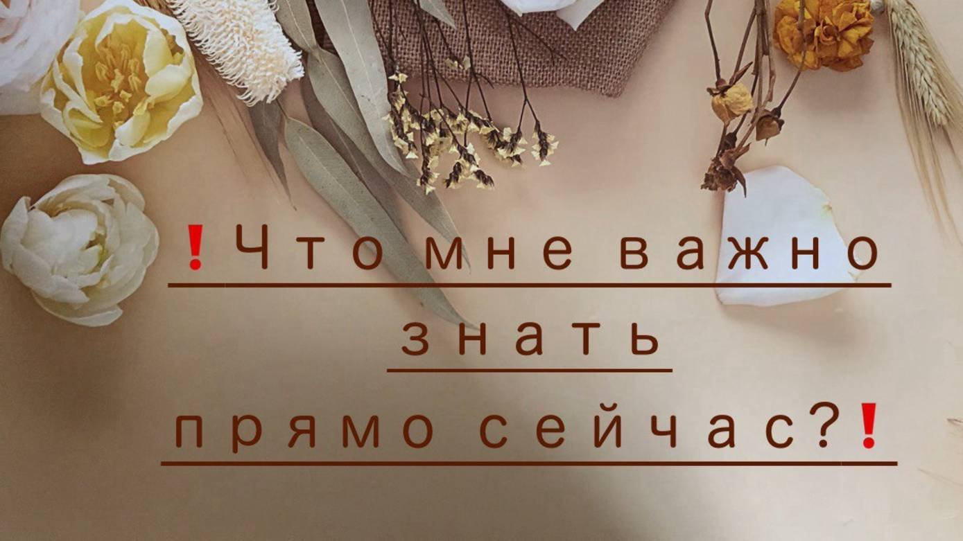 Что мне важно знать прямо сейчас?