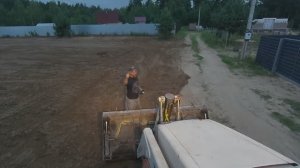 корчевание передним ковшем, планировка, вывоз мусора 24 финал нужно обрезать