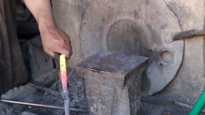 Amazing process of making Sharp Meat cleaver knife from rusted leaf spring