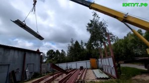 Монтаж балок навеса 12х20 метров