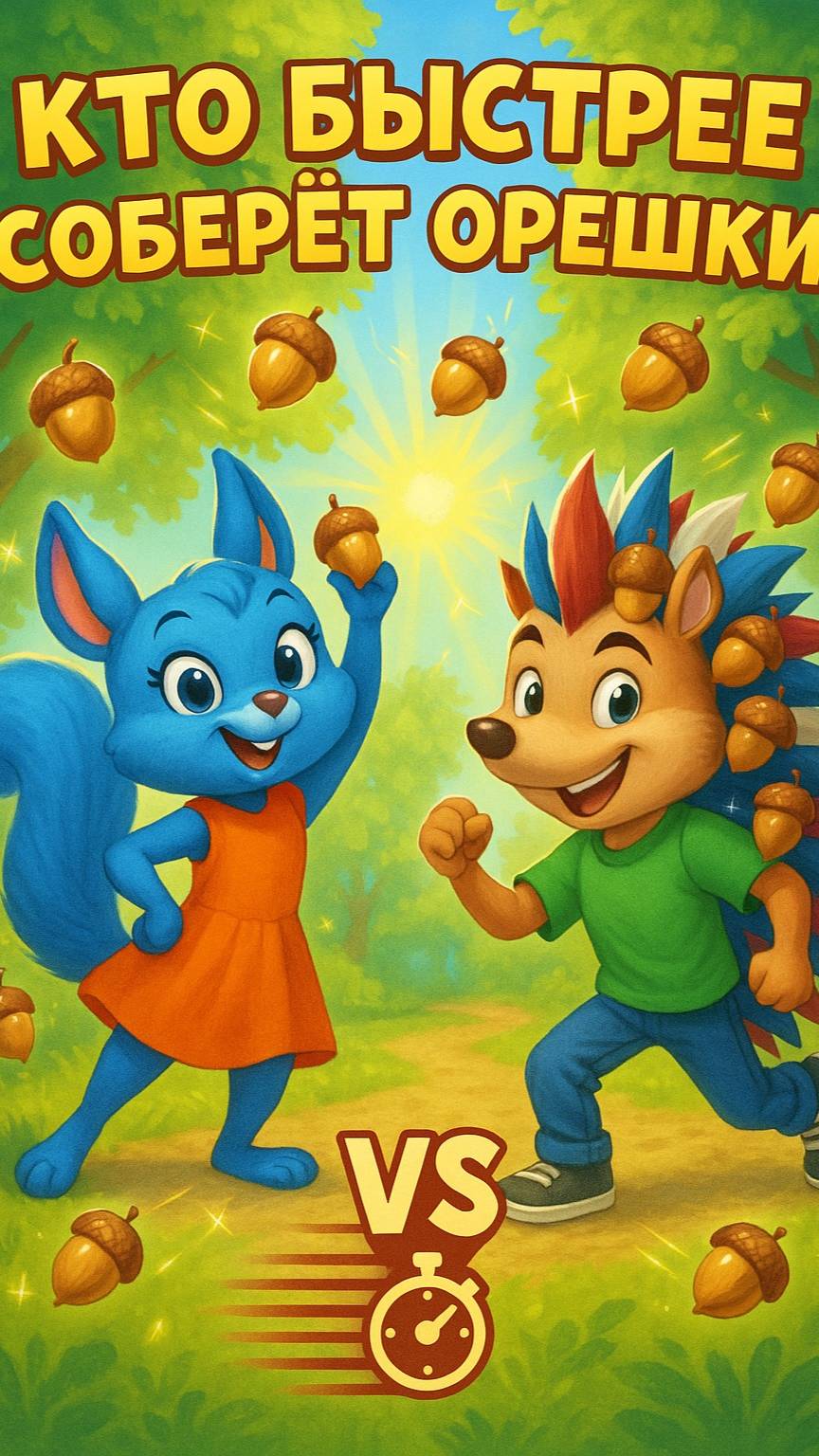 🐿️ Летний Детский мультфи про Белочку и Ежика |  Сказка для Детей 3-7 лет | Развивающий мультик