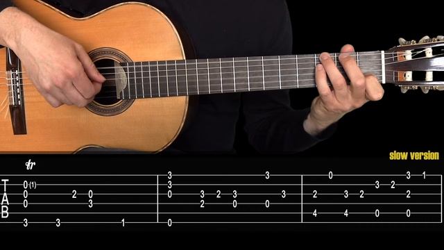 Air on the G String - Bach. Guitar Tutorial + TAB