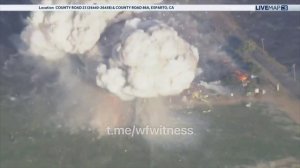 🔥 В США в округе Йоло, штат Калифорния, взорвался склад фейерверков, уничтожив несколько зданий