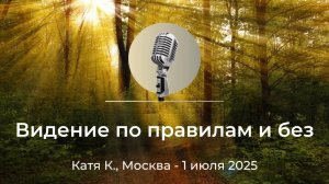 Спикерская АНЗ "Видение по правилам и без" Катя К., Москва, 1 июля 2025 года