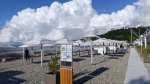 Небуг Туапсинский район Центральный пляж сегодня 2 июля 2025. Море и погода в Небуге сейчас.