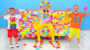 Влад и Ники. СТИКЕРЫ - вокруг и другие веселые истории для детей!