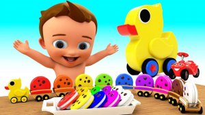 Toy Duck Train Color Cookies Toy Set - Learn Colors for Children Kids Colors 3D Educational
