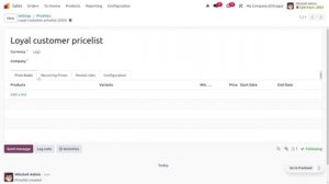 Установка нескольких цен на новары в Odoo 17 Sales