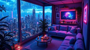 Lofi Hip Hop Rain Vibes 🌙 Late Night Balcony Chill for Study & Relax ☔ Lofi Rain Playlist