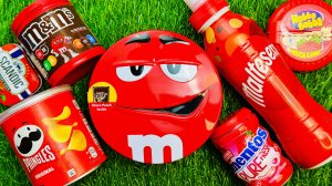 [АСМР] Распаковка и смешивание радужных конфет в красных банках M&M'S