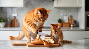 Как котики хлеб пекли