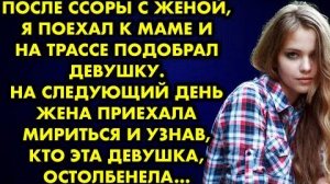 После ссоры с женой я поехал к маме и на трассе подобрал девушку. На следующий день жена приехала...