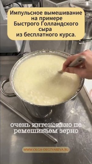 Вымешивание сырного зерна - как это делается?