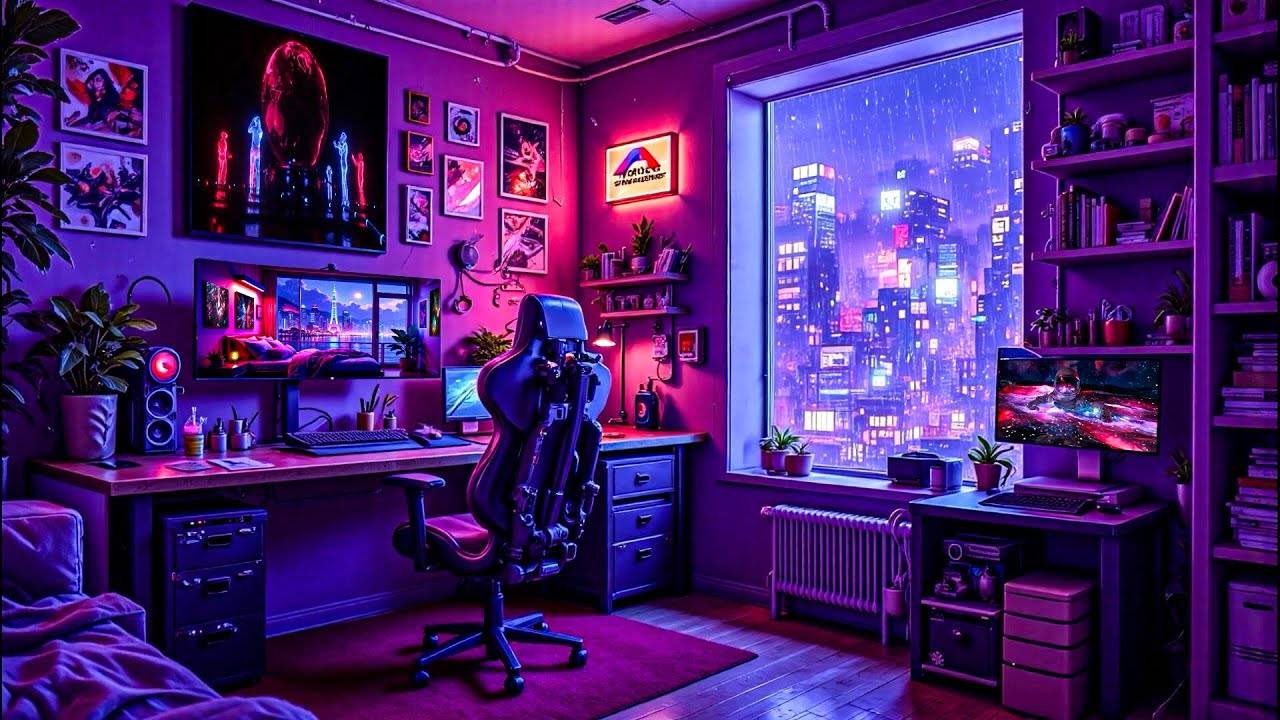 80’s Lofi City Rain ☔ Chill Beats for Study & Relax Lofi Rain Playlist смотреть онлайн