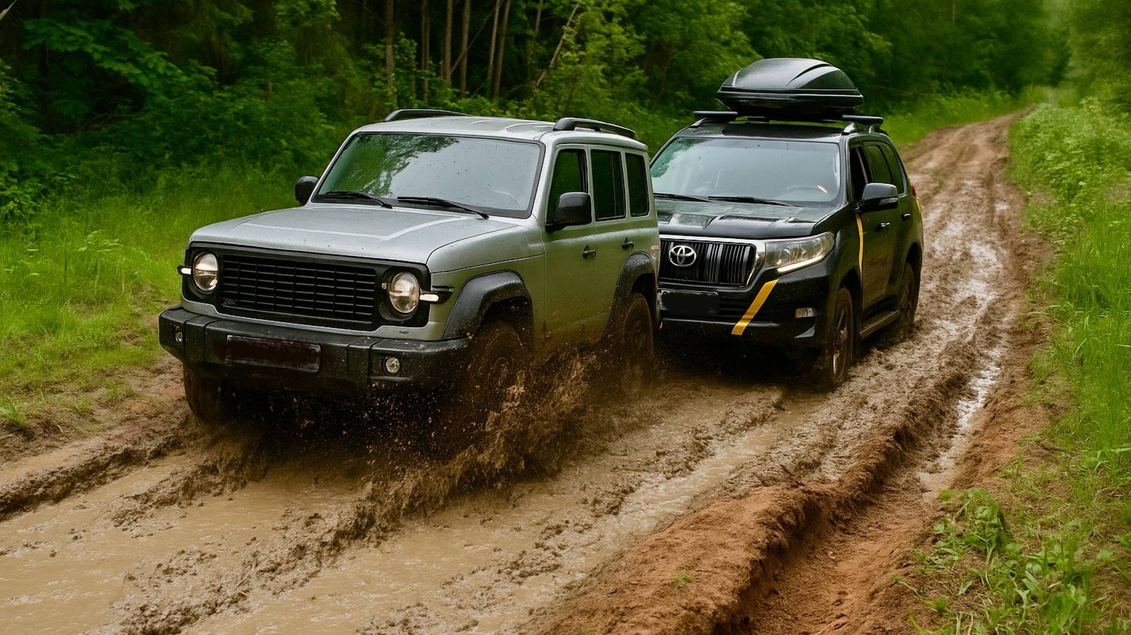 Лес, грязь и разведка! TANK 300 и Prado тестируют новый маршрут. смотреть онлайн