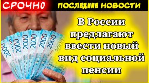 В России предлагают ввести новый вид социальной пенсии