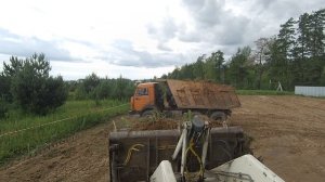корчевание передним ковшем, планировка, вывоз мусора 18 погрузка