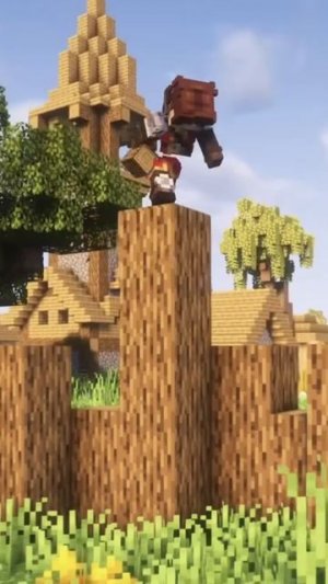 Майнкрафт КАК ЗАЩИТИТЬ ДЕРЕВНЮ #minecraft #shorts